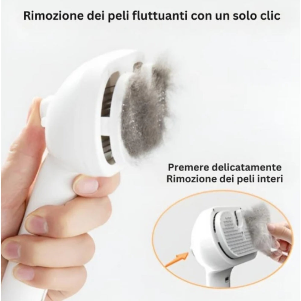 spazzola a vapore ricaricabile per la toilettatura del tuo animale