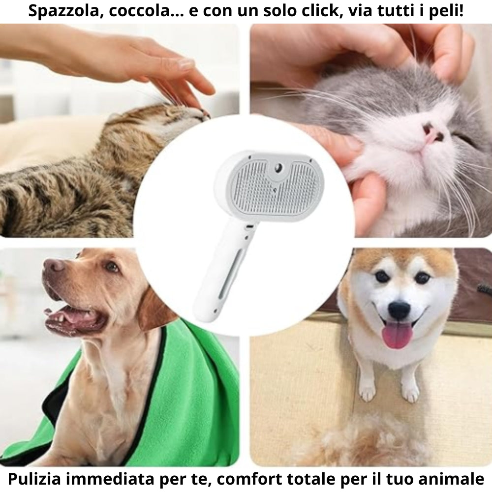 spazzola a vapore ricaricabile per la toilettatura del tuo animale